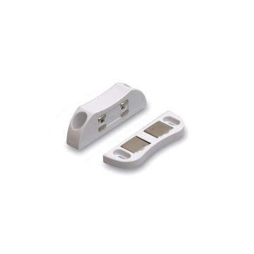 Magneetsnapper kunststof wit 65 x 15mm (4kg) opschroevend