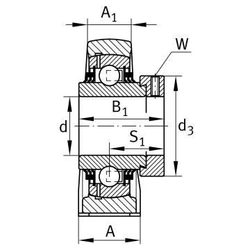 INA TFE 35-XL, GY rond flenslagerblok (FE07 + GE35-XL-KTT-B)