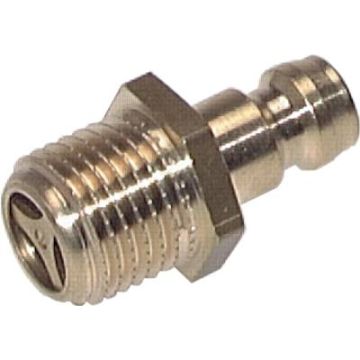 Hasco Z81/9/R1/4 messing insteeknippel DN6 / 9mm, G 1/4'' bu.dr. met terugslagklep