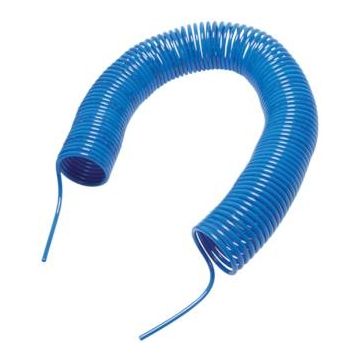 PA blauwe spiraalslang 4 x 2,5mm L=2,5mtr rechte uiteinden wikkeldiam. inw. =30mm