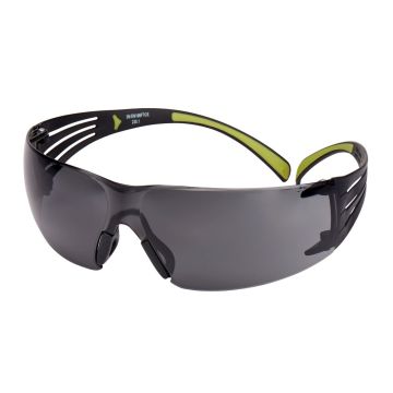 3M SF402AFG SecureFit veiligheidsbril, zwart/groen montuur, condenswerend/krasbestendig, grijze lens