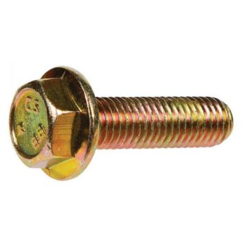Zeskantflensbout M6 x 12, DIN 6921 elvz. geel gepassiveerd 8.8