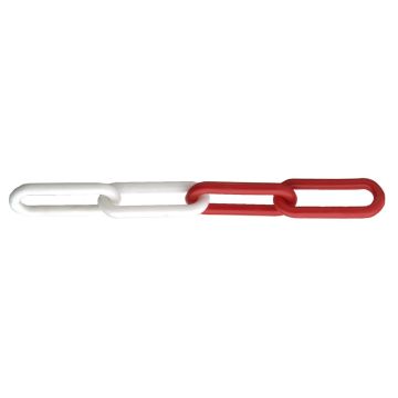 Kunststof signaal- afzetketting rood/wit 8 x 61 x 27mm (rol à 25 mtr)