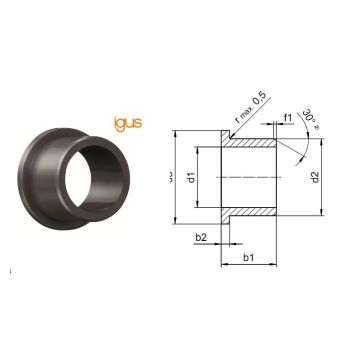 Igus glijlager met flens MFM-101420-12