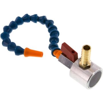 Loc-Line - 1/4'' syssteem magneetvoet met kogelkraan, slang, nozzle 6,4mm aansl. R1/4