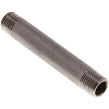 RVS 316 dubbele pijpnippel 1/4" L=80mm
