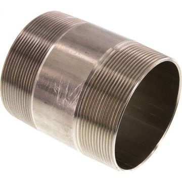 RVS 316 dubbele pijpnippel 3" L=100mm