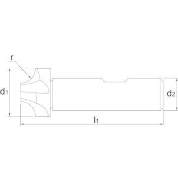 Phantom HSS-E Co8% radiusfrees, 10mm, r=2mm, kwarthol, DIN 6518-B (Weldon opname)