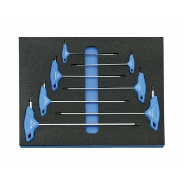 Gedore 2005 CT2 2143-KTX, Torx T-sleutelset T10 t/m T40, 2/4 schuim-module