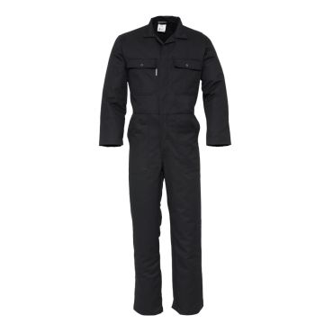 Havep 2096-500 overall zwart, 65% polyester/35% katoen, drukknoop, maat 44