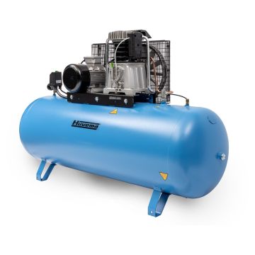 Huvema HU 500-858 zuigercompressor 830ltr/min, 5,5kW 400VAC, horizontale tank 500ltr.