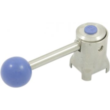 AWH RVS 304 zuivel handgreep DN25-40 L=107mm tbv. vlinderklep 20mm dik
