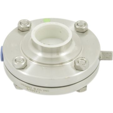 AWH RVS 316L HL zuivelvlinderklep 1.1/2" (38,1mm) EPDM las/las (zonder handgreep)