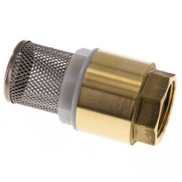 Messing veerbelaste voetklep, met filter, type 10, G 1" bi.dr.