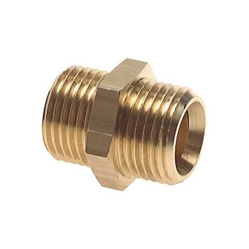 Messing verloopnippel 3/8" x 1/4" cilindrische draad