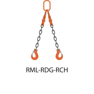 Rema 2692310-3 - kettingsamenstel 2-sprong topschalm RDG - lasthaak met klep 3,0mtr 5.600kg/10mm