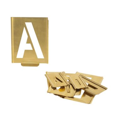 Turnus 327-040-B letter sjabloon A-Z, messing, grootte 40mm