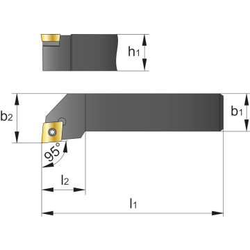 Phantom wisselplaathouder SCLCR 1010 E06, 10 x 10 x 70mm, snijrichting rechts