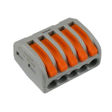 Wago 222-415 universele verbindingsklem 5-voud, 0,8-4mm² voor soepele kabel