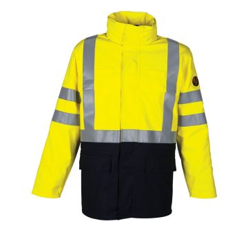 Havep 40001-APS Parka multinorm donker marine/fluor geel