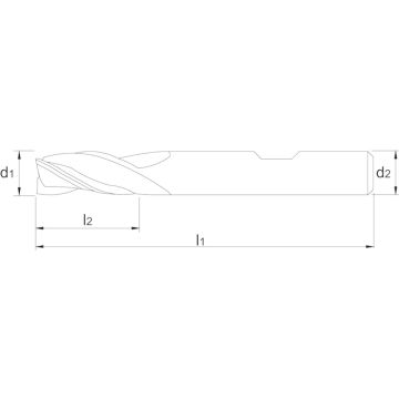 Phantom HSS-E schachtfrees, 3-snijder, 8mm, DIN 844-B (Weldon opname)