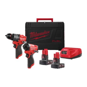 Milwaukee M12 FPP2A2-402X - powerpack M12 FPD2-0 + M12 FID2-0 - incl. 2x accu 4.0Ah&lader, in HD Box