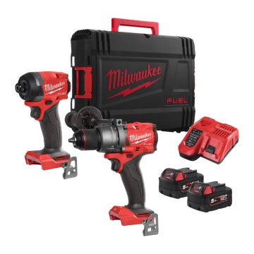 Milwaukee M18 FPP2A3-502X - M18FPD3 klopboorm. + M18FID3 slagschr. dr 135Nm + 2x accu M18B5