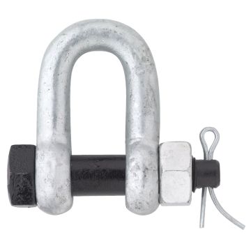 Black Pin D-sluiting met moerbout 25T EN 13889 veiligheidsfactor 6 therm. verzinkt