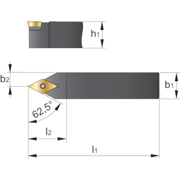 Phantom wisselplaathouder SDNCN 2020 K11, 20 x 20 x 125mm, snijrichting neutraal