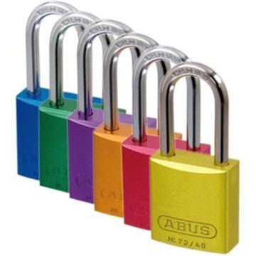 Abus 72/40 hangslot gekleurde aluminium slotkast geel niet gelijksluitend