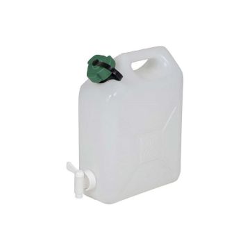 Kunststof jerrycan 10L tbv. water, naturel, met aftapkraantje