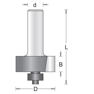 Hikoki 754099 - sponningfrees met onderlager Ø35,0 x 12,7 x 55mm, opname Ø8mm