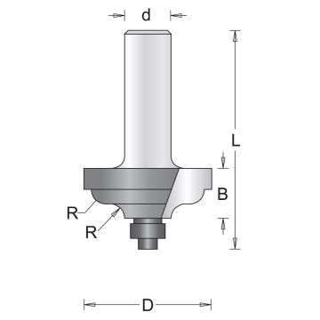 Hikoki 754114 - profielfrees Ø31,8 x 12,7 x 50mm, hoek 45°, opname Ø8mm