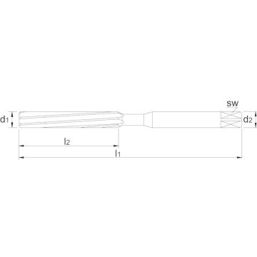 Phantom HSS handruimer 25,4mm / 1" passing H7 DIN 206-B