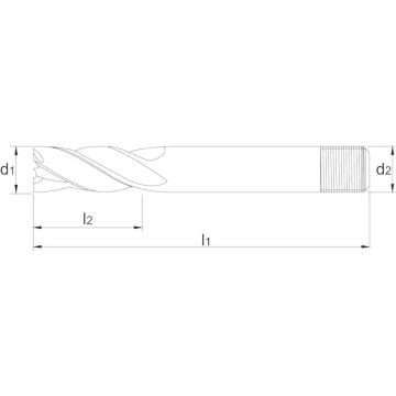 Phantom HSS-E schachtfrees, 4-snijder, 30mm, DIN 844-D (lang) cil. schacht met aantrekdraad