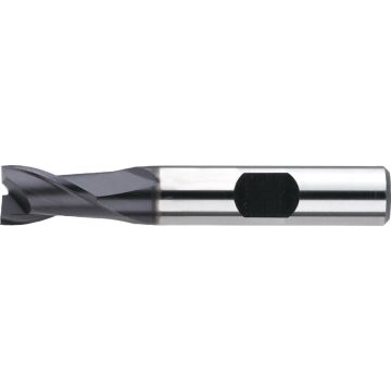 Phantom HSS-E spiebaanfrees, 2-snijder, 4mm, 6mm schacht + opspanvlak DIN 327-B, TiAlN-coating