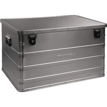 Promat aluminium box L790 x B560 x H475mm 184ltr met klapdeksel en cilinderslot