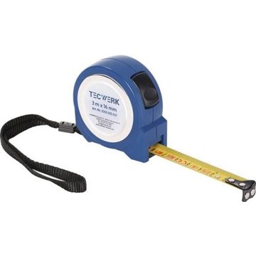 Promat rolbandmaat 3mtr 16mm breed mm/cm EG II ABS automatische vergrendeling