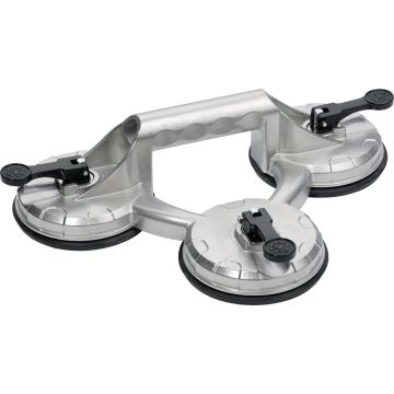 Promat zuignaphandvat Ø118mm draagvermogen 100kg, 3-voudige zuignap, aluminium