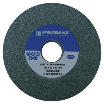 Promat slijpsteen Ø150 x B20 x 32mm korrel 60 model A normale korund