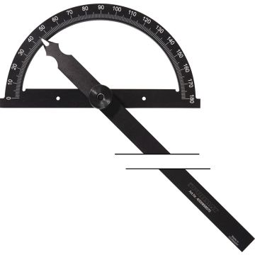 Promat hoekmeter gradenboog 0-180°, boogdiamter 120mm, beenlengte 150mm