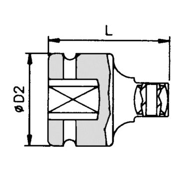 Action krachtdop adapter 3/8" bi. x 1/2" bu. (pen-gat)