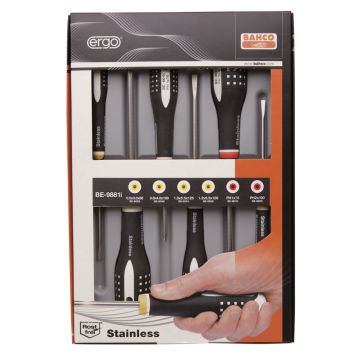 Bahco BE-9881i gleuf-/phillips-schroevendraaierset RVS 6-dlg.