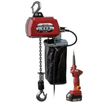 Delta CZ.0.DBH.250.10 - batterij kettingtakel 18V DC - WLL 250kg, 10mtr hijshoogte