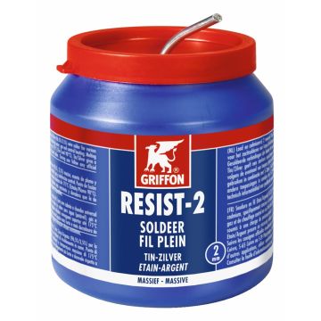 Griffon Resist-2 draadsoldeer tin/zilver 97/3 massief, Ø 2mm pot 500gr
