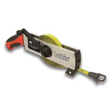 Lufkin FT30CM rolbandmaat (landmeter) 13mm breed x 30mtr stalen band, open huis, pistoolgreep,