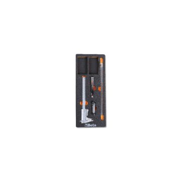 Beta M295 - module (foam) 4-dlg. schuifmaat, lineaal, voelermaat en schroefdraadmeter set