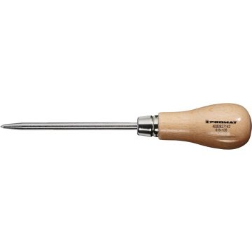 Promat priem met ronde punt houten heft totale lengte 190mm