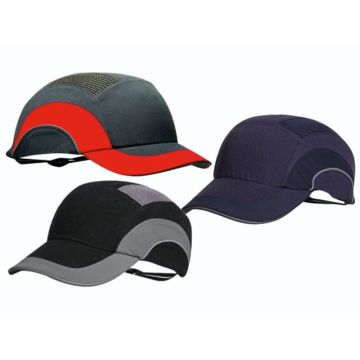 Stootpet hardcap A1 baseballcap korte klep zwart-antraciet
