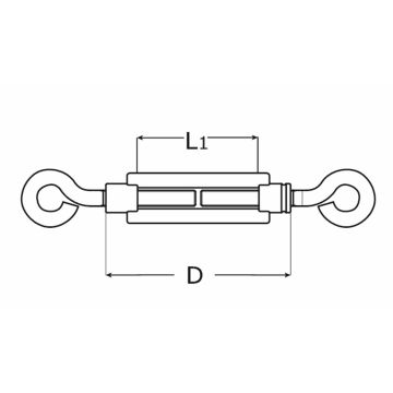Draadspanner M16 oog/oog DIN 1480 RVS 316